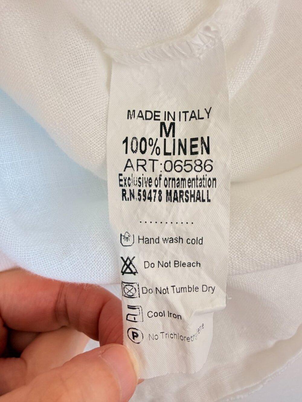 Rosemarie Made in Italy 100% Linen Embroidered Button Front Tunic Dress Size M - Picture 7 of 9